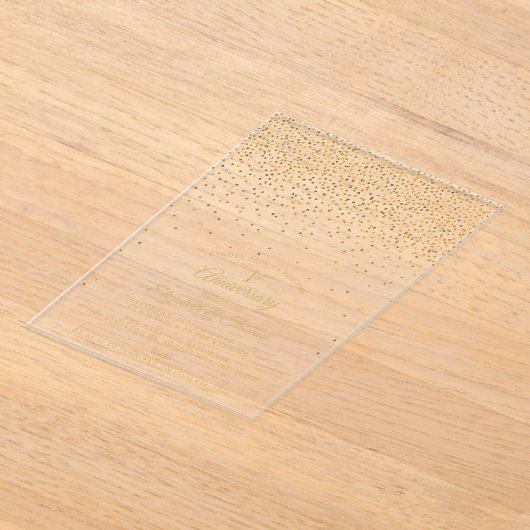 Invitations En Acrylique 1er anniversaire de Mariage d'or (Poser)