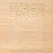 Invitations En Acrylique 1er anniversaire de Mariage d'or (Recto)
