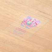 Invitations En Acrylique 1ère fête d'anniversaire | ONEder the Sea Mermaid (Poser)