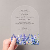 Invitations En Acrylique 21e Anniversaire Bleu Larkspur Juillet Arche Fleur (In situ (ordinateur de poche))