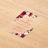 Invitations En Acrylique 21e anniversaire Rose rose rose rose rose poitrine (Poser)