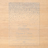 Invitations En Acrylique 25e anniversaire du Mariage d'argent (Recto)