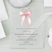 Invitations En Acrylique 30e fête d'anniversaire Coquette rose Bow Fleur sa