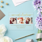 Invitations En Acrylique 3 Photo Collage Script moderne "Joyeux Noël" (Insitu (Mariage))