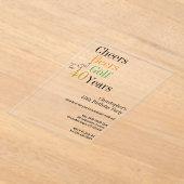Invitations En Acrylique 40e Anniversaire Golf Cheers Bières Mini Fête (Poser)