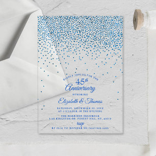 Invitations En Acrylique 45e Anniversaire de Mariage Saphir