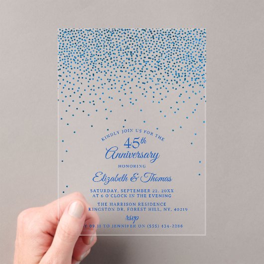 Invitations En Acrylique 45e anniversaire du Mariage Sapphire (In situ (ordinateur de poche))