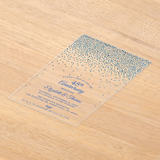 Invitations En Acrylique 45e anniversaire du Mariage Sapphire (Poser)