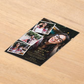 Invitations En Acrylique 4 Photo Collage Gold Graduation Party (Poser)