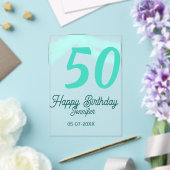 Invitations En Acrylique 50e anniversaire ajouter nom date année vert paste (Insitu (Mariage))