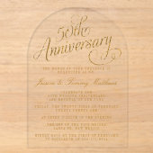 Invitations En Acrylique 50e anniversaire de mariage (Recto)