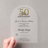 Invitations En Acrylique 50e anniversaire de mariage (In situ (ordinateur de poche))