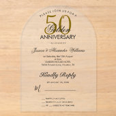 Invitations En Acrylique 50e anniversaire de mariage (Recto)