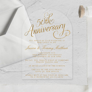 Invitations En Acrylique 50e anniversaire de mariage