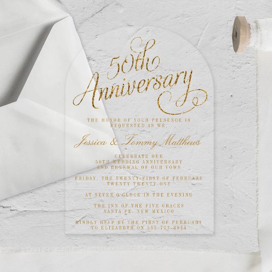 Invitations En Acrylique 50e anniversaire de mariage