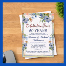 50e Anniversaire de Mariage Chic Floral