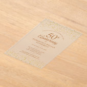 Invitations En Acrylique 50e anniversaire de Mariage Confetti Gold Dust (Poser)