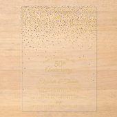 Invitations En Acrylique 50e anniversaire de Mariage d'or (Recto)