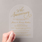 Invitations En Acrylique 50e anniversaire de Mariage d'or (In situ (ordinateur de poche))