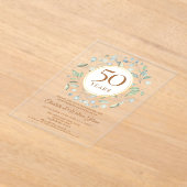 Invitations En Acrylique 50e anniversaire de mariage laurier doré (Poser)