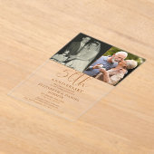 Invitations En Acrylique 50e anniversaire du Mariage Alors et maintenant 2  (Poser)