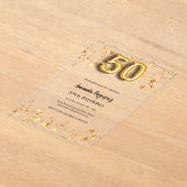 Invitations En Acrylique 50e anniversaire étoile d'or clair (Poser)