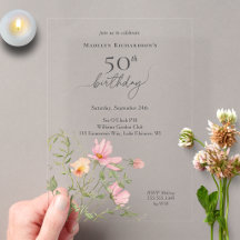 50e anniversaire Féminin Aquarelle Fleur sauvage