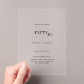 Invitations En Acrylique 50e anniversaire gras et simple (In situ (ordinateur de poche))