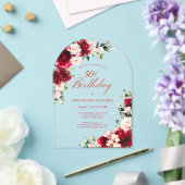 Invitations En Acrylique 50e Anniversaire Rose rose rose rose poitrine arc (Insitu (Mariage))