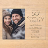 Invitations En Acrylique 50th Anniversary One Photo Announcement  (Recto)