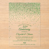 Invitations En Acrylique 55e anniversaire du Mariage émeraude (Recto)