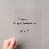 Invitations En Acrylique 5" x 7" (In situ (ordinateur de poche))