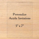 Invitations En Acrylique 5" x 7" (Recto)