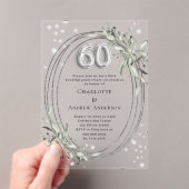 Invitations En Acrylique 60e anniversaire du mariage diamants argentés (In situ (ordinateur de poche))