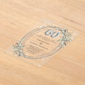 Invitations En Acrylique 60e anniversaire du mariage diamants argentés (Poser)