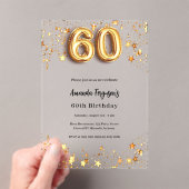 Invitations En Acrylique 60e anniversaire étoile d'or clair (In situ (ordinateur de poche))