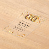 Invitations En Acrylique 60e anniversaire étoile d'or clair (Poser)