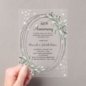 Invitations En Acrylique 60e anniversaire mariage argent vert diamant (In situ (ordinateur de poche))