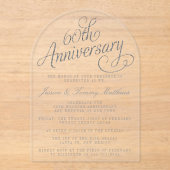 Invitations En Acrylique 60th Diamond Wedding Anniversary (Recto)