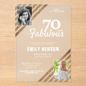 Invitations En Acrylique 70 et Fabulous Gold Parties scintillant 2 Photo 70 (Recto)