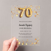 Invitations En Acrylique 70e anniversaire étoile d'or clair (In situ (ordinateur de poche))