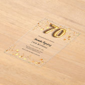 Invitations En Acrylique 70e anniversaire étoile d'or clair (Poser)