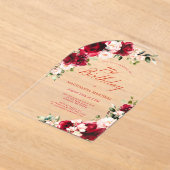 Invitations En Acrylique 75e anniversaire Rose rose rose rose rose arche fl (Poser)