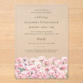 Invitations En Acrylique 80th Birthday Pink Carnation January Birth Flower (Recto)
