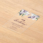 Invitations En Acrylique 90e anniversaire Purple Spring Fleur Lilac (Poser)