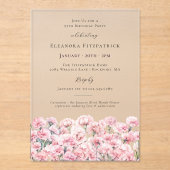 Invitations En Acrylique 95th Birthday Pink Carnation January Birth Flower (Recto)