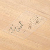 Invitations En Acrylique À Dernier Taupe Green Mariage de calligraphie mode (Poser)