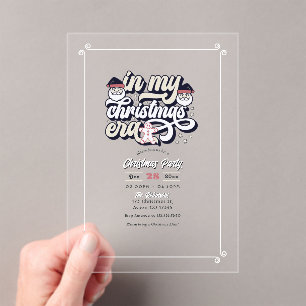 Invitations En Acrylique "À l'ère de mon Noël" Soirée de fêtes aux vibes ré