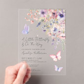 Invitations En Acrylique A Little Butterfly Wildflower Baby Shower (In situ (ordinateur de poche))