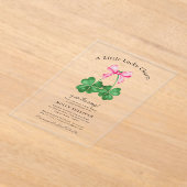 Invitations En Acrylique A Little Lucky Charm Shamrock Coquette Bow  (Poser)